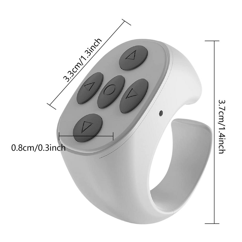 Wireless Bluetooth Remote Control Button for Tik-Tok Ring, Fingertip Page Turner for IOS/Android Smartphone Selfie Remote Control
