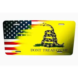 DONT TREAD ON ME GADSDEN AMERICAN FLAG Metal Novelty Car License Plate Auto Tag B