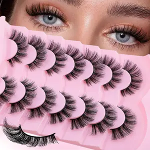 Cat Eye Cross False Eyelashes, Natural Luxurious Look, Exaggerated Style, Realistic 3D Striped Lashes, Fluffy 13-15mm CC Curl