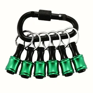 Colorful Keychain Connector Rod Set, 1/4 Hex Shank Drill Bit Storage, Versatile Mountaineering Buckle Accessories for Easy Organization