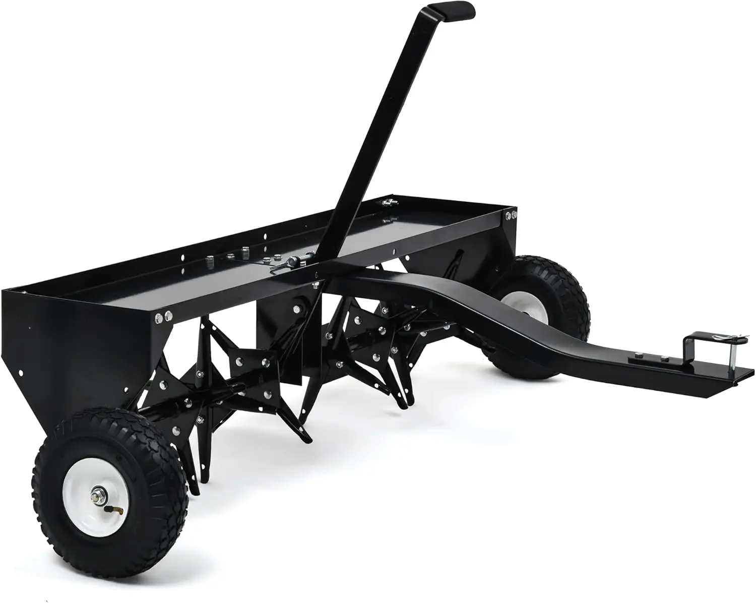 40" & 48" Tow Behind Lawn Plug Aerator w/Universal Hitch for Lawn Tractor & ATV, Rolling Lawn Aerator w/ 24 (40") & 32 (48") Steel Tines & Inflatable Wheels & Adjustable Handle, Effective Soil Aeration for Lawn