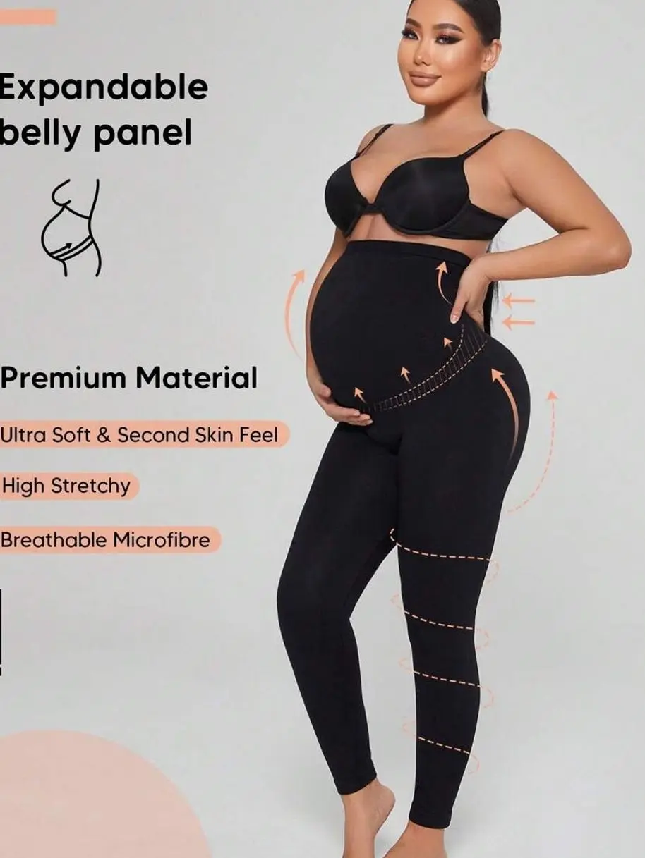 Maternity Leggings High Waist Black Pregnancy Pants Casual Soft Stretchy Daily Tights