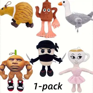 Assassin Capuccino Ninja Plush Toy, & Mixed Colors, Cute Coffee Cup Design with Headscarf Sword, Soft Home Decor Gift, Stuffed Animal