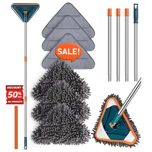 Extendable Long Handle Mop with Silicone Scraper for Easter Clean