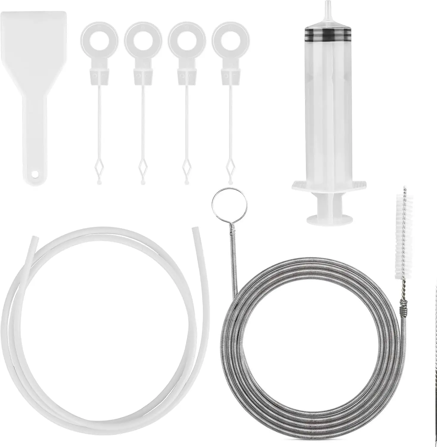 8 count Refrigerator Drain Cleaning Tool - Fridge Water Line Cleaner Kit with Long Tube Brush Cleaner, Water Dispenser Cleaning Kit