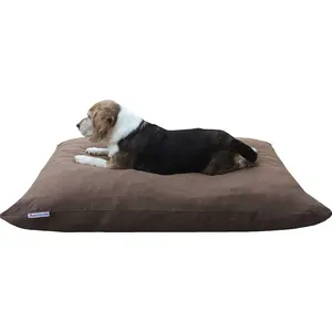 Dogbed4less Do It Yourself DIY Pet Bed Pillow Duvet Denim Cover + Waterproof Internal case for Dog/Cat at Large 36"X29" Brown Color - Covers only