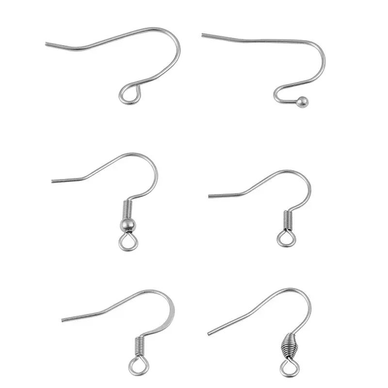 50pcs/lot 316 Stainless Steel Earring Hooks Findings Earrings Clasps Hooks Fittings DIY Jewelry Making Accessories for Women