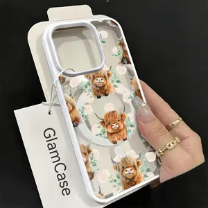 Highland Cow Phone Case,Cute Animal Style for iPhone 17 16 15 14 13 12 11 Plus Pro Max. Samsung Galaxy S22 S23 FE S24 Plus S25 ULTRA FE Plus