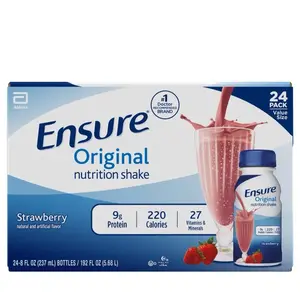 Ensure Original Meal Replacement Nutrition Shake Strawberry Ready To Drink 8 fl oz 24 Pack 9g Protein 220 Calories 27 Vitamins Minerals