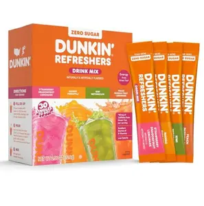 Zero Sugar Refreshers Singles To Go! Powdered drink mix packets, 30 Ct Variety Pack, 30 Single serve Packets per Box (30 servings), Energy from Green Tea, aspartame-free, no synthetic colors, naturally and artificially flavored, just add water