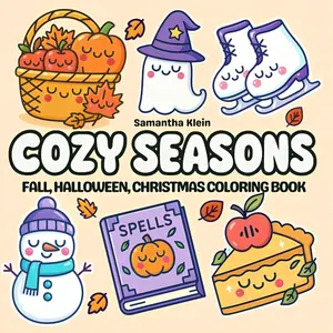 【JUST RELEASED】Adult Coloring Book - Cozy Fall, Halloween & Christmas Themes, Bold Art Style Illustrations, Easy Designs for Relaxation & Stress Relief, Includes Snowmen