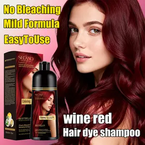 3-in-1 Hair Dye Shampoo, Ammonia Free Herbal Coloring Shampoo, Ginseng Extract Nourishing, Natural Permanent Hair Color, Effective Gray Hair Coverage, Black Hair Dye for Men Women