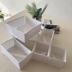 Foldable Storage Box, 3 Counts/set Clothes Underwear Socks Storage Box, Rectangular Design Storage Box for Wardrobe and Drawer Organization, Womenswear, Clothing