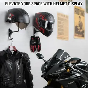 Wall Mounted Helmet Storage Rack, 1 Count Motorcycle Helmet Holder, F7 Helmet Display Rack, Home Organizer for Living Room Bedroom, Wall Mounted Hook