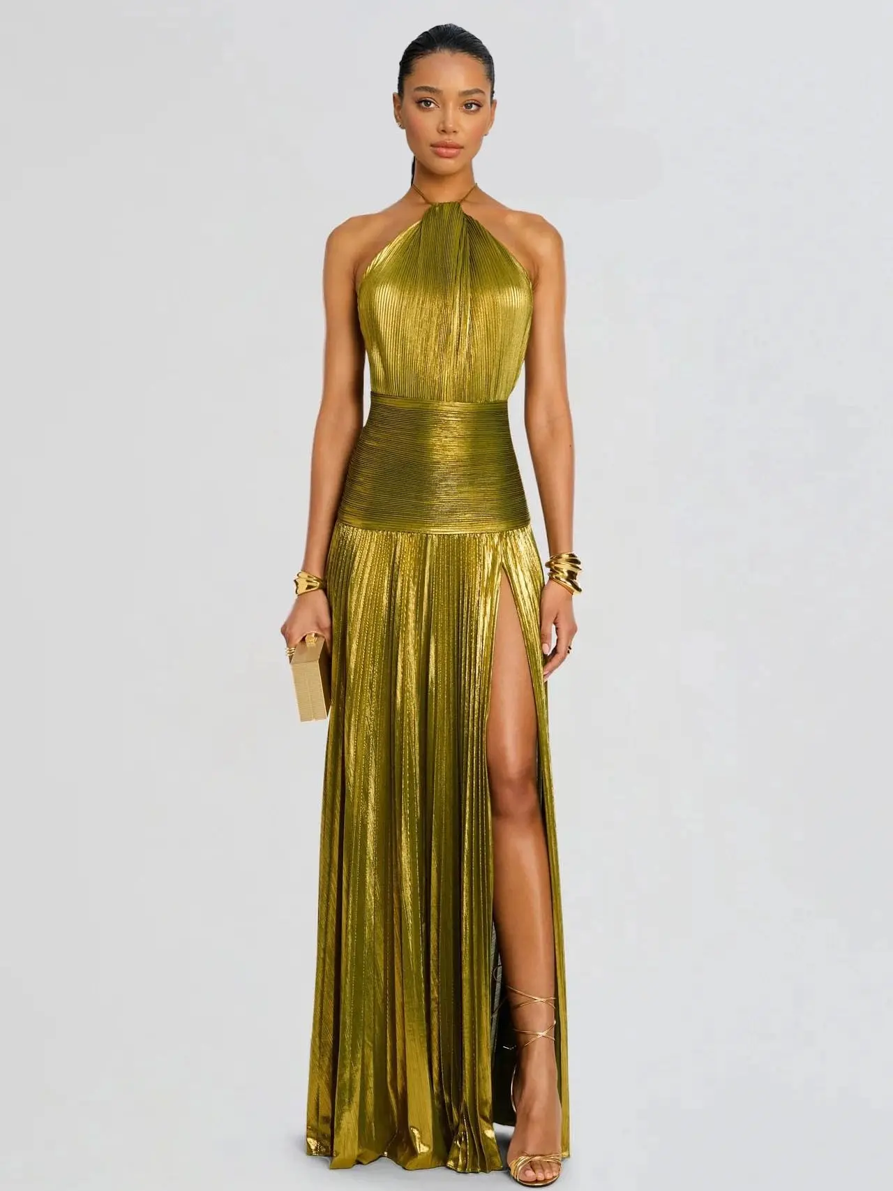 ashlyn formal high slit midi dress - TikTok Shop