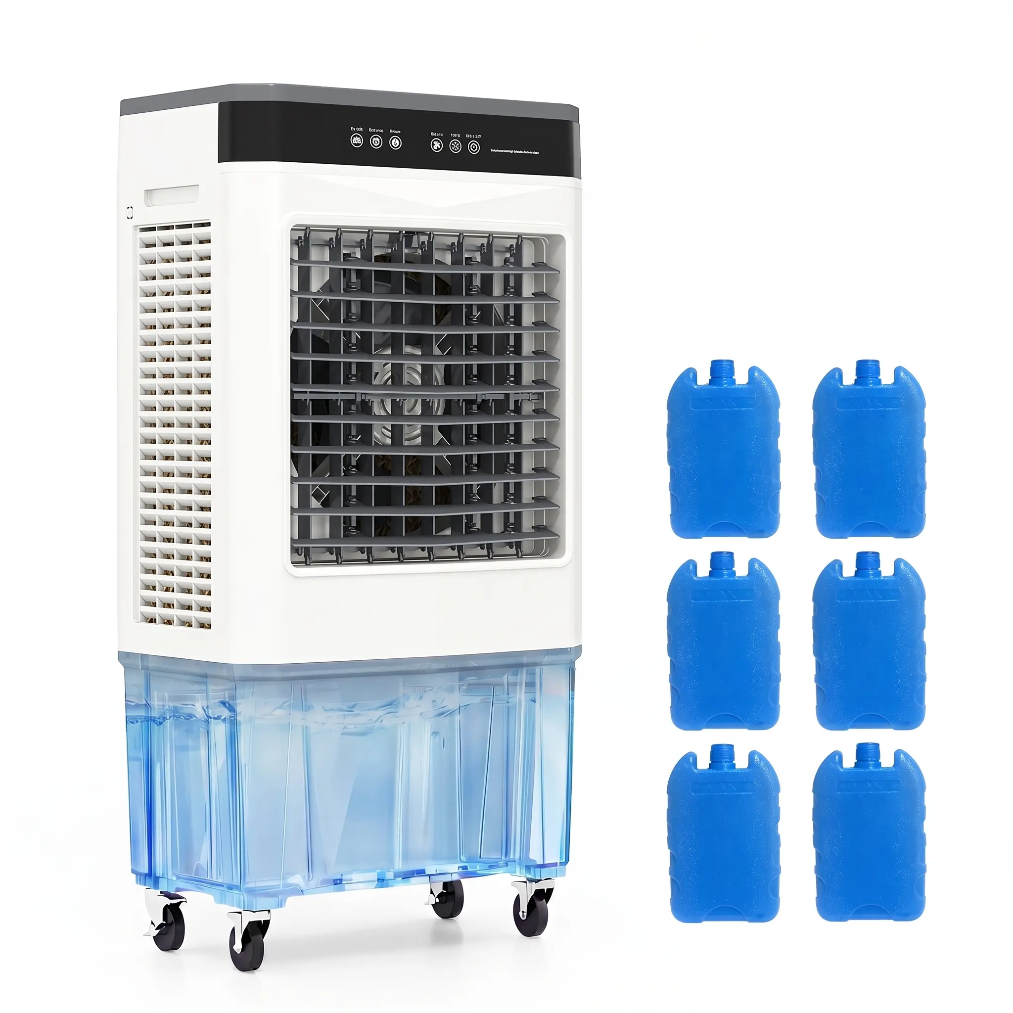 Auertech 2800 CFM Portable Evaporative Air Cooler,8.6Gal Water Tank,Windowless Swamp Cooler with 6 Ice Packs,Remote&120° Oscillation for Home,Garage&Patio