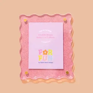 Acrylic Magnetic Frames (Pink Glitter)