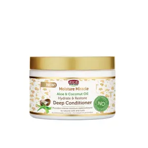 African Pride Moisture Miracle Aloe & Coconut Oil Deep Conditioner 12oz Hydrate Restore for Natural Coils and Curls