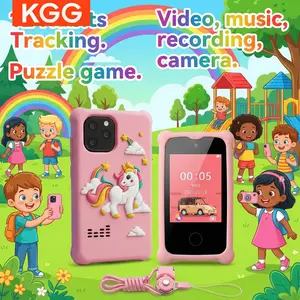 KGG Cute Cartoon Kids Mini Phone, Educational Learning Toy, Learning Tool with English Study, Games, Music, Video, Camera, Recorder, Alarm, Flashlight, Calendar, Calculator & 12 Habit Trackers for Students