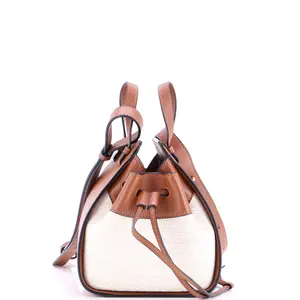 Pre-owned Loewe material Messenger Bags Hammock Bag Leather and Anagram Jacquard Mini by Rebag