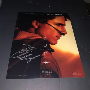 [Unframe] [Free ship] Timothee Chalamet Signed Paul Atreides Dune 2 Movie 11x14 Photo