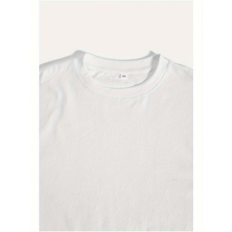 Men's cotton crew neck t-shirt with bold Ace of Spades graphic print, regular fit stretch knit fabric, white casual short sleeve top, suitable for all seasons, summer wear, casual style, machine washable, street trend t-shirt