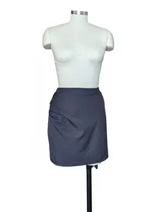 Asymmetrical gathering Grey Mini Skirt