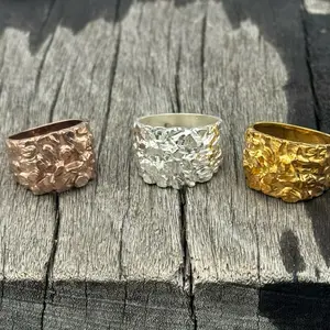 925 Silver Nugget Rings - Unisex ring - Women's ring - Men's ring - Rose gold ring - Gift for him - Gift For Her - Fathers day gift - Christmas Gift - Birthday Gift