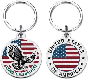 Patriotic American Keychain - United States of America Flag Pendant, Perfect for Proud Patriots, Gifts for Christmas America