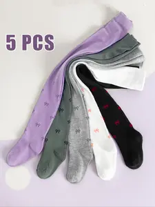 Women's Casual One-Piece Socks Set, Fitted Casual Socks, Spring & Fall Daily Wear, Perfect Match for Dresses, Comfortable All-Day Use, Soft Comfy Hosiery