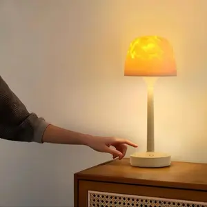 USB Rechargeable Water Ripple Ambient Lamp, RGB LED Night Light with Detachable Shade, Soft Lighting and Immersive Ripple Projection for Bedroom Living Room Dining Room