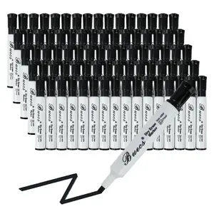 Black Dry Erase Markers, Low-Odor, 80 Count, Chisel tip, Perfect for Writing on Whiteboards, Dry-Erase Boards, Glass, Office Supplies