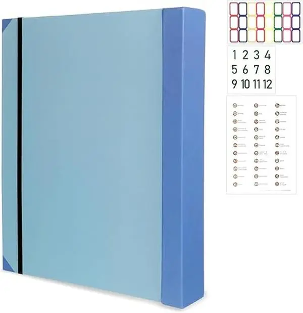 Important Document Organizer, Folio Folders with Pockets, Personal Binder Organizer with Labels, for Important Documents, Birth Certificates, Damage Resistant Folder, Photos, and Letters