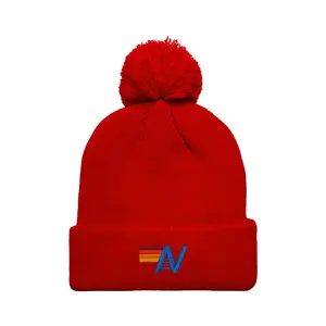 LOGO POM RIB BEANIE - RED