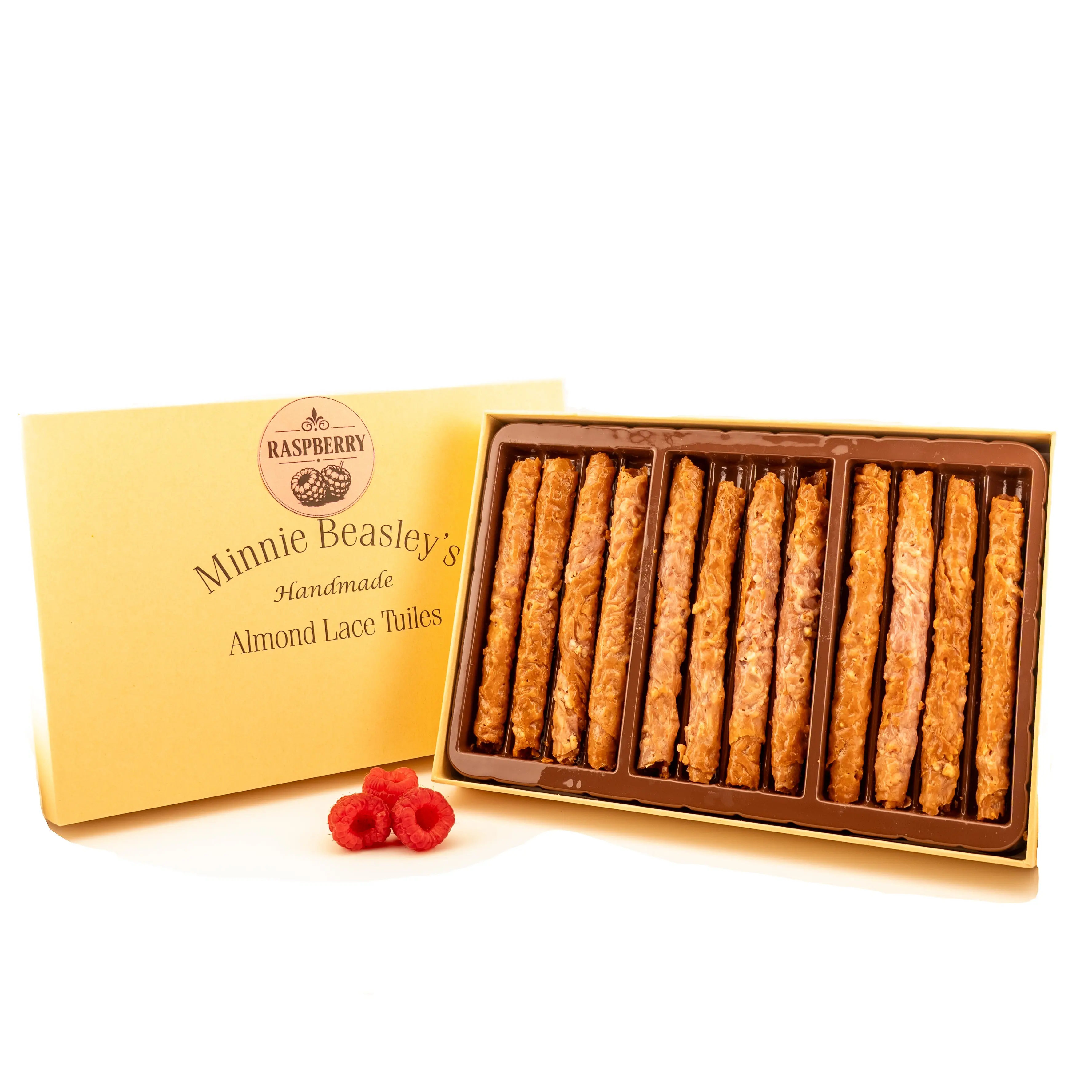 Raspberry Almond Lace Tuiles Box - 12ct