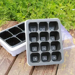 3pcs - Nursery tray - Breathable 12 hole design, rectangular, plastic material, suitable for plant cultivation and moisturizing, ideal for fruit, flower and grass seeds, 3pcs/set, suitable for gardening tools and lawn care