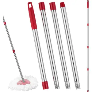 Spin Mop Replacement Handle Compatible with O Cedar Mop Replace  Base, 4-Section 2.5-to-5 Foot Mop Stick,  Screw (Mop Base&Refill not Included)