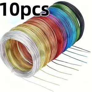 10 Rolls Flexible Anodized Aluminum Wire, 1968.5 Inches Total Length, 1mm Flexibility, Ideal for Jewelry Making, Gardening, Bonsai, Home Decor