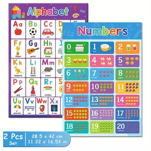 Educational Math Learning Poster, Number & Letter Teaching Paper Tool, 29x42 Cm Classroom Decoration, New Condition
