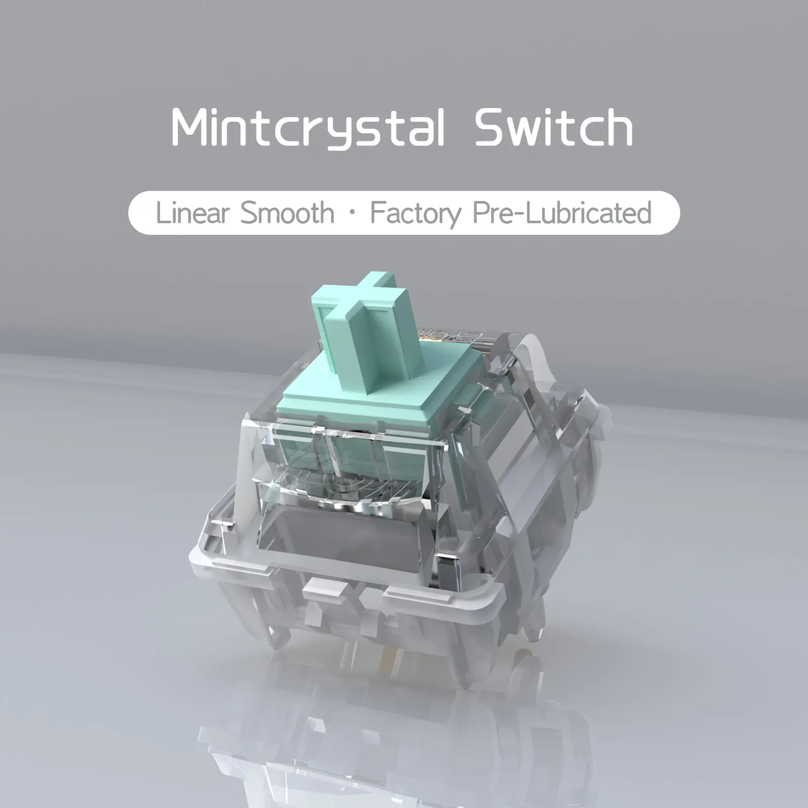 KAVLORN Mintcrystal Linear Mechanical Keyboard Switch, Factory Pre-Lubed POM Stem 5Pin Hot Swap RGB Switch for Custom Mechanical Keyboard DIY