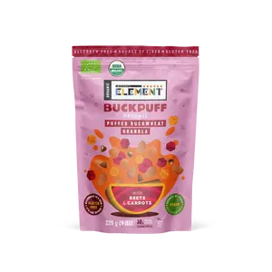 Organic Buckpuff Granola with Beets and Carrots (4 Packs) fiber foods