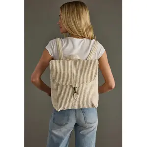 Cream Corduroy Backpack
