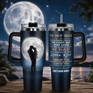 1pc, Vaso personalizado de 40oz con tapa, Regalos para el Día del Padre - Para mi papá, Botella de agua de acero inoxidable con nombre personalizado, Aislada y duradera, Regalo para cualquier ocasión cumpleaños, días festiv