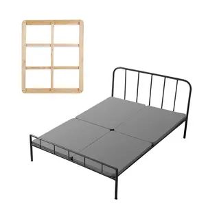 VEVOR Queen Size Bunkie Board, 1.5 in Bed Board Slats with 200D Oxford Cloth, Wooden Mattress Support for Queen Size Bed, Easy Assembly Support under Mattress, 4 Piece, Gray