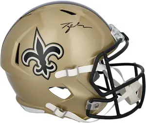 Tyler Shough New Orleans Saints Autographed Riddell Speed Replica Helmet - Fanatics Authentic Certified