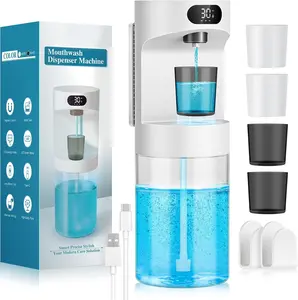 Automatic Mouthwash Dispenser for Bathroom,20.29 oz Touchless Electric Mouth Wash Dispensers Bathroom Accessories Set with 4  Cups,4 Modes Wall Mounted Mouth Wash Dispenser for  &