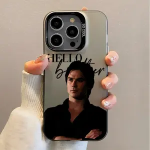 "The Vampire Diaries" Damon Salvatore Iridescent Silver Phone Case — Compatible with iPhone 17, 16, 15, 14, 13 — Shockproof Matte Protective Cover