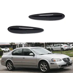 2PCS Fits 2000 2001 2002 2003 Nissan Maxima Smoked Lens Front Side Marker lamps Light Assembly,Replace OEM 261802Y910, 261852Y910