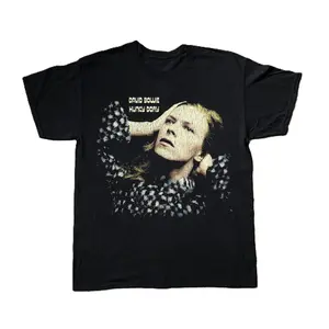 GILDAN BOWIE HUNKY DORY UNISEX BLACK T-SHIRT