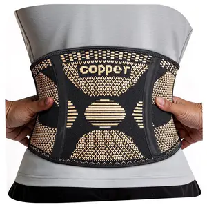Copper Infused Lower Back Brace Breathable Lumbar Support Belt for Men Women Targeted Compression to Ease Herniated Disc Sciatica, Scoliosis Pain During Lifting & Daily Activities